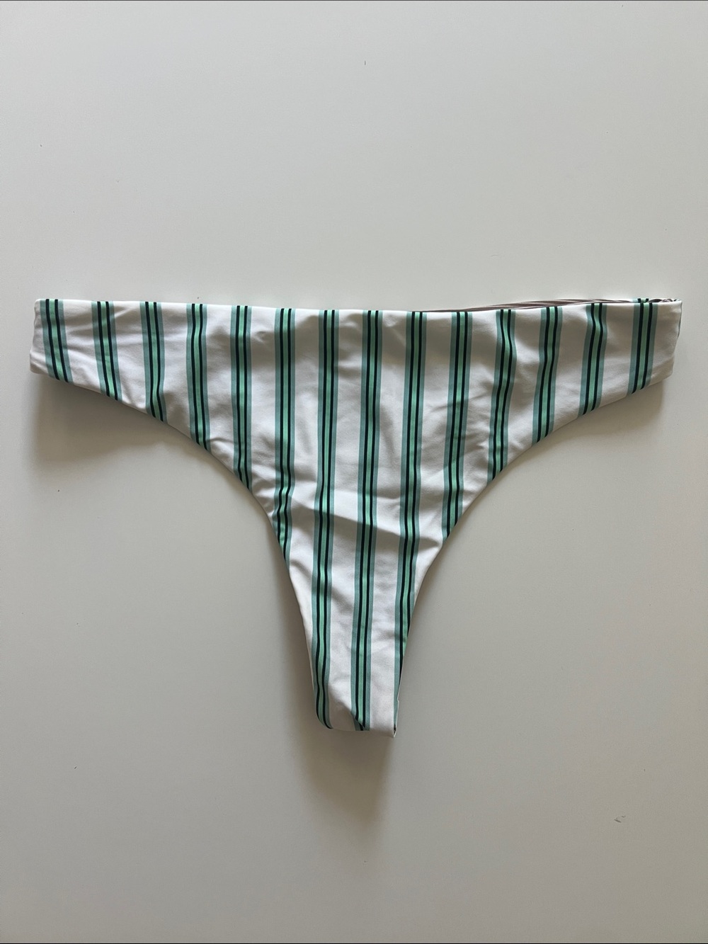 Acacia Swimwear Brown & White Striped Bikini Bottom